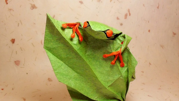 Сделать лягушку из бумаги
